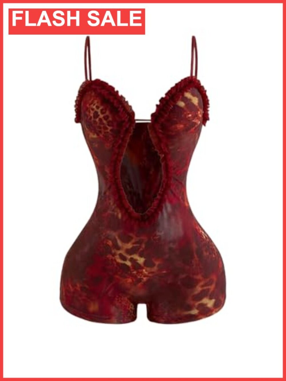 Milumia Sexy Leopard Cut Out Short Romper Backless Club Jumpsuit